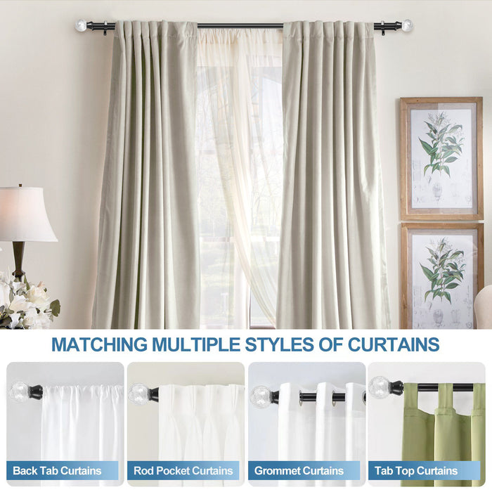 Urbanest Crackle Glass Manhattan 1-inch 5-8-inch Double Drapery Curtain Window Rod Set