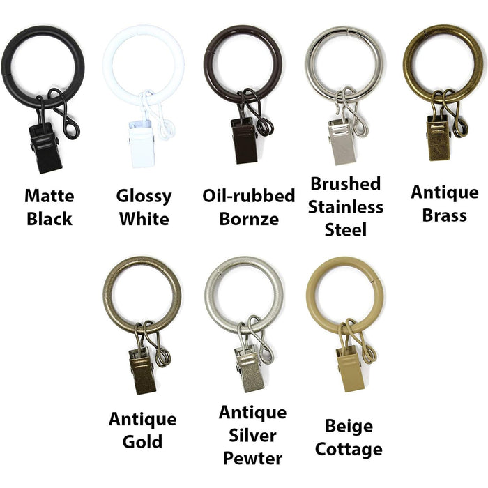 20PCS Solid Metal Window Drapery Curtain Panel Ring with Eyelet, 1" Inner Diameter, Fits Up to 3/4" Rod Multicolor