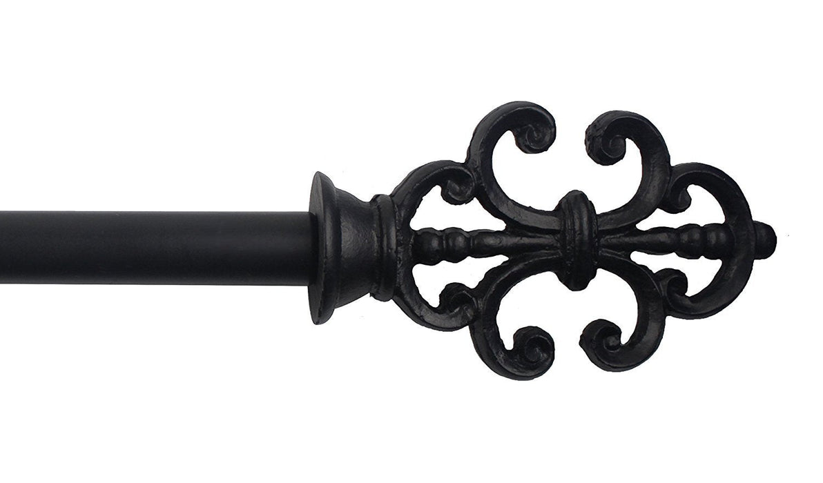 1-inch Skeleton Key Adjustable Single Drapery Curtain Rod - 2 Finishes