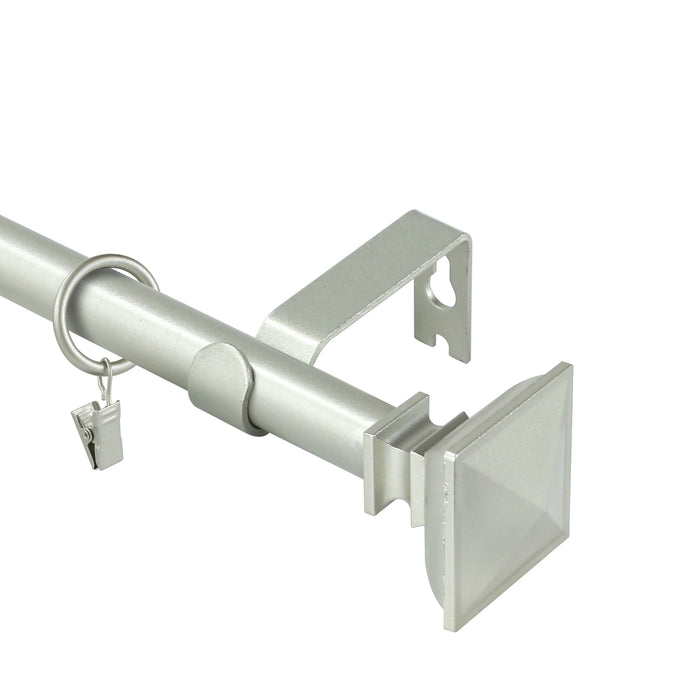 Urbanest Square Urn Adjustable Single Drapery Curtain Rod Set with Rings, 5-8"