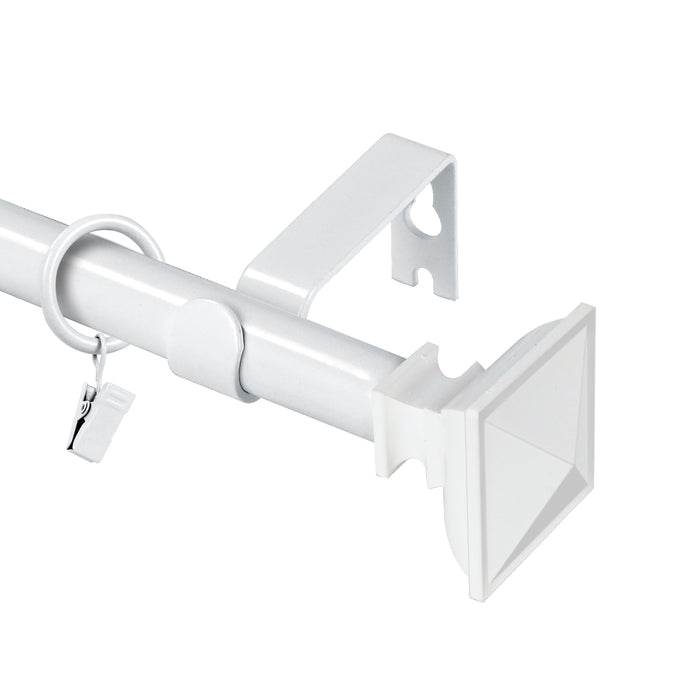 Urbanest Square Urn Adjustable Single Drapery Curtain Rod Set with Rings, 5-8"