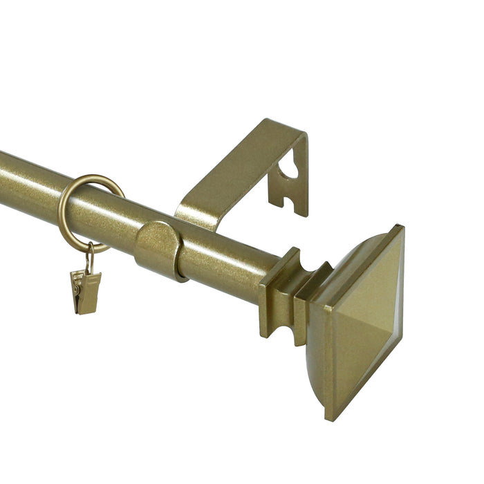 Urbanest Square Urn Adjustable Single Drapery Curtain Rod Set with Rings, 5-8"