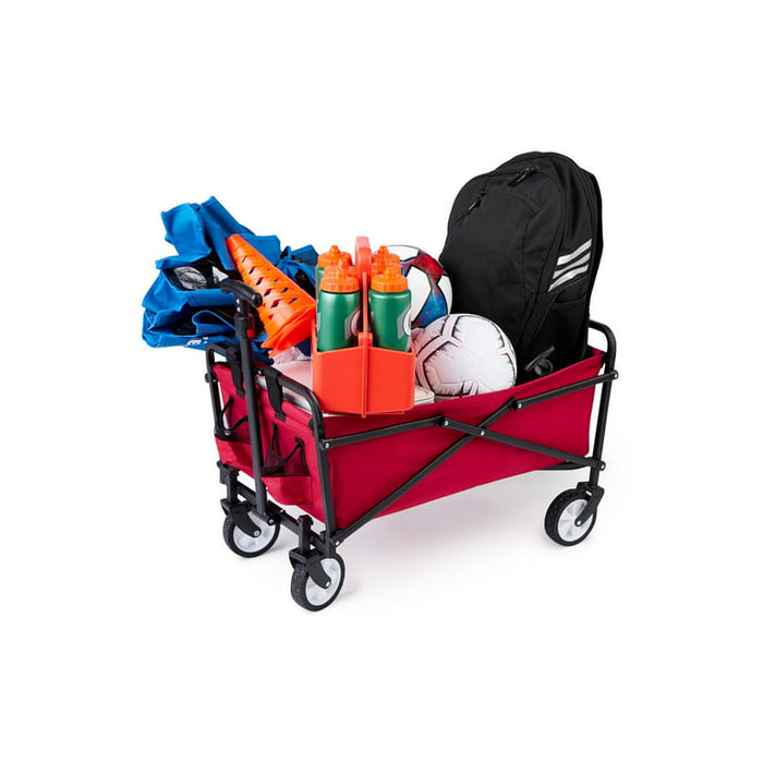 Collapsible Folding Wagon with Straps | Utility Cart, Portable, Lightweight, Fold up, for Groceries, Laundry, Sports, Baseball, Softball, Fishing and Camping