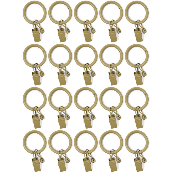20PCS Solid Metal Window Drapery Curtain Panel Ring with Eyelet, 1" Inner Diameter, Fits Up to 3/4" Rod Multicolor