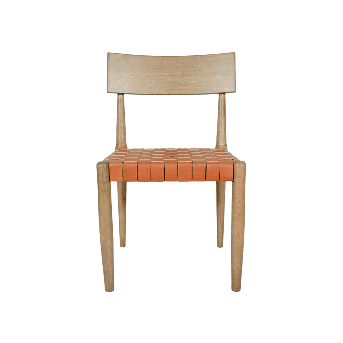 Urbanest Dining Chairs Set of 2, Rubber Wood Kitchen Chairs with Backrest Dining Room Chair Leather Seat Armless Chairs for Living Room Restaurant