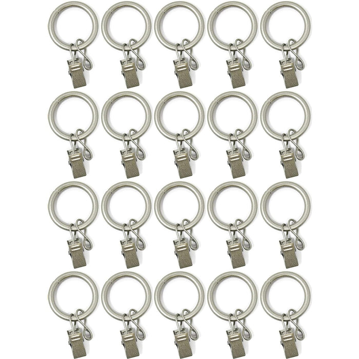 20PCS Solid Metal Window Drapery Curtain Panel Ring with Eyelet, 1" Inner Diameter, Fits Up to 3/4" Rod Multicolor
