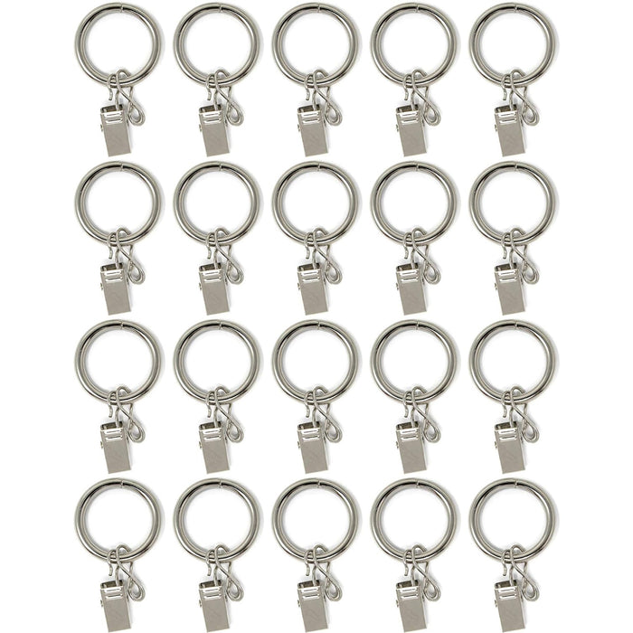 20PCS Solid Metal Window Drapery Curtain Panel Ring with Eyelet, 1" Inner Diameter, Fits Up to 3/4" Rod Multicolor