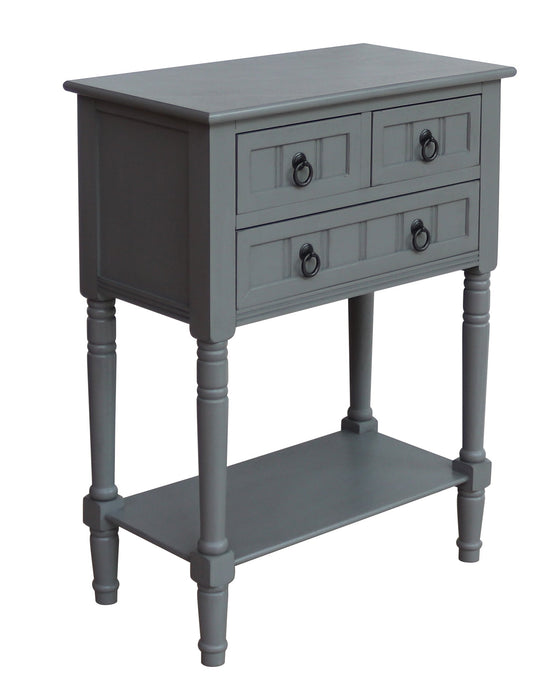 Mid-Century Modern Entryway Console Table With 3 Drawers & Open Shelves - Farmhouse Wood Hallway Table For Living Room, Bedroom (Navy Blue)