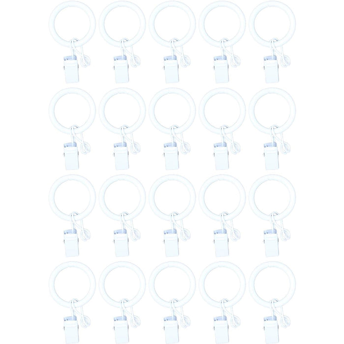 20PCS Solid Metal Window Drapery Curtain Panel Ring with Eyelet, 1" Inner Diameter, Fits Up to 3/4" Rod Multicolor