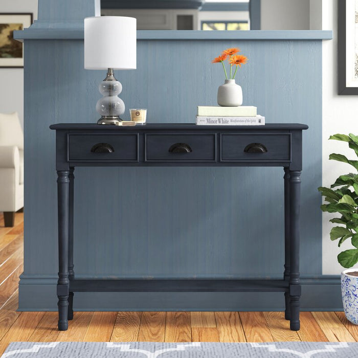 Burlington Console Table with 3 Drawers, 32-inch Tall, 39 1/2-inch Wide, 9-inch Deep