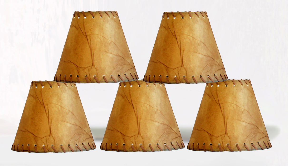 Faux Leather 6-inch Chandelier Lamp Shade with Trim