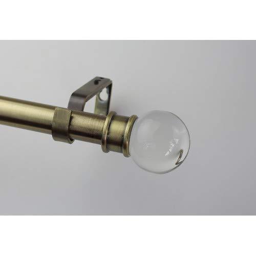 1-inch Diameter Crystal Ball Adjustable Single Drapery Curtain Rod