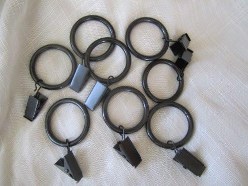 1 3/8" Metal Curtain Drapery Rings with Clips - 5 Finishes
