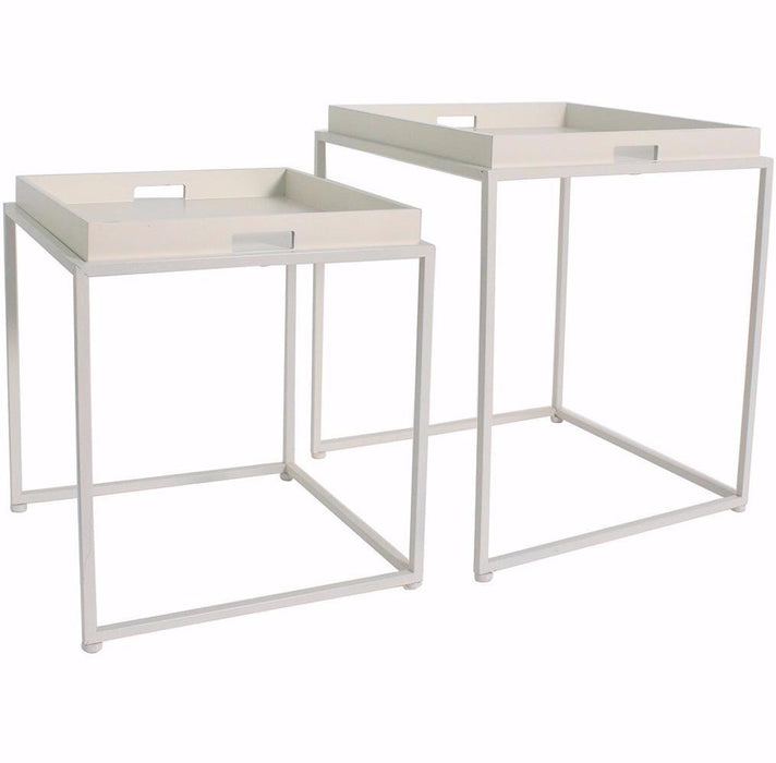 Brooklyn Set of 2 Metal & Wood Nesting Tables - 2 Finishes