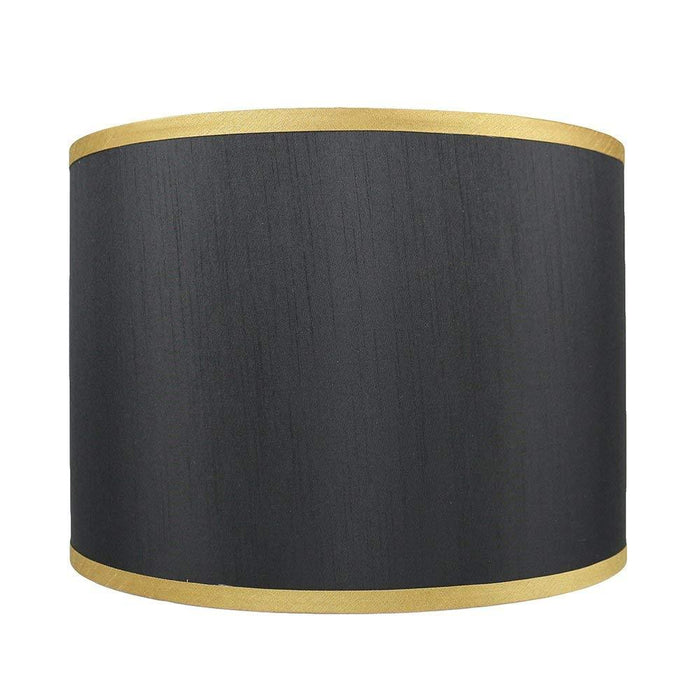 Faux Silk Classic Drum Lampshade with Gold Trim