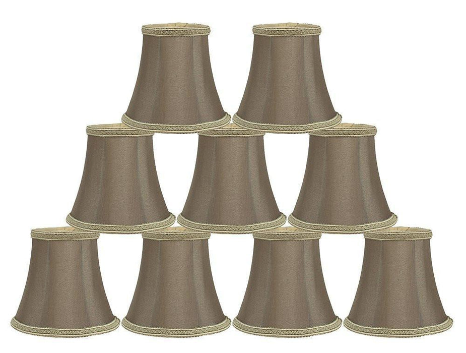 Silk Bell 5-inch Chandelier Lamp Shade with Braided Trim - 7 Colors