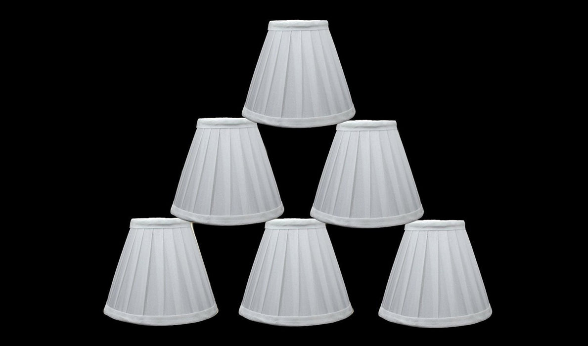 Side Pleat 6-inch Chandelier Lamp Shades - 2 Colors