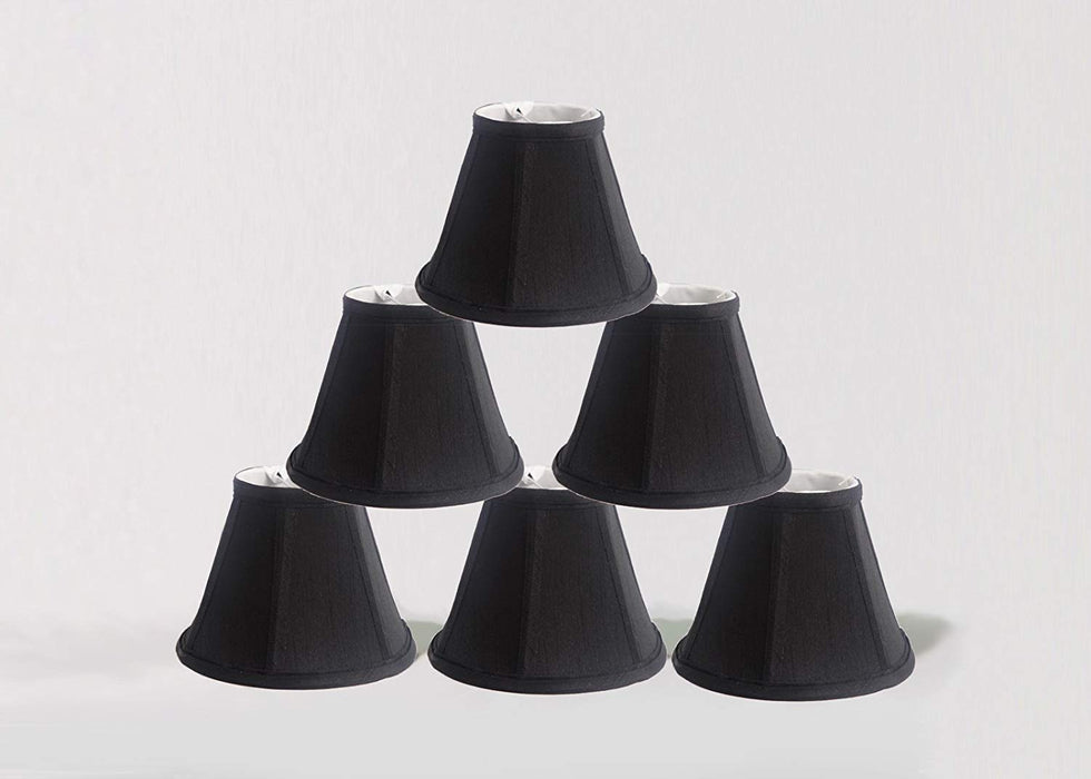 Urbanest 1100076c Chandelier Lamp Shade, 6-inch, Empire, Clip On, Black(set of 6)