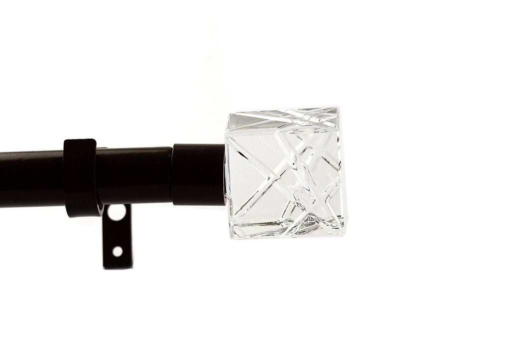 1-inch Diameter Cut Ice Adjustable Single Drapery Curtain Rod