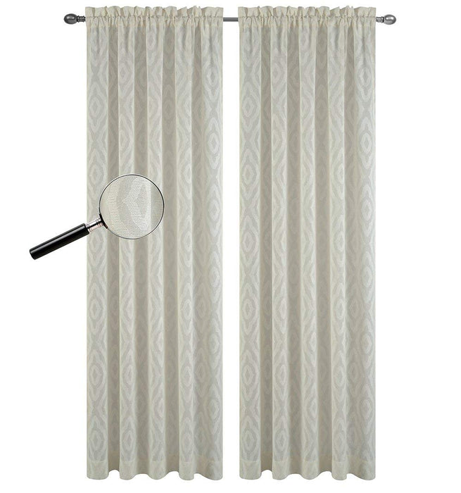 Urbanest Set of 2 Portland Sheer Curtain Drapery Panels