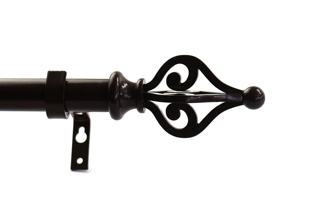 1-inch Diameter Portia Adjustable Single Drapery Curtain Rod