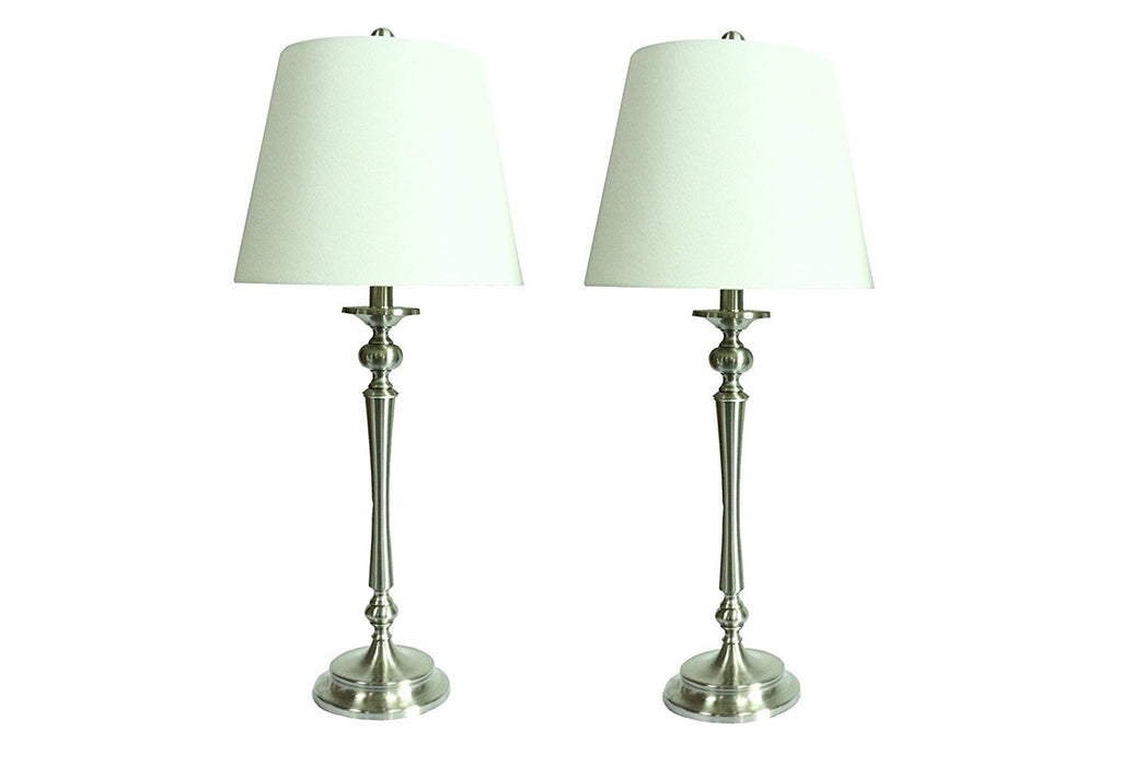 Set of 2 Constance Table Lamps, Brushed Nickel