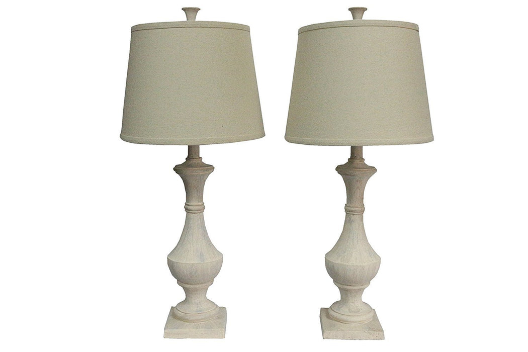 Set of 2 Marion Table Lamps, Weathered White
