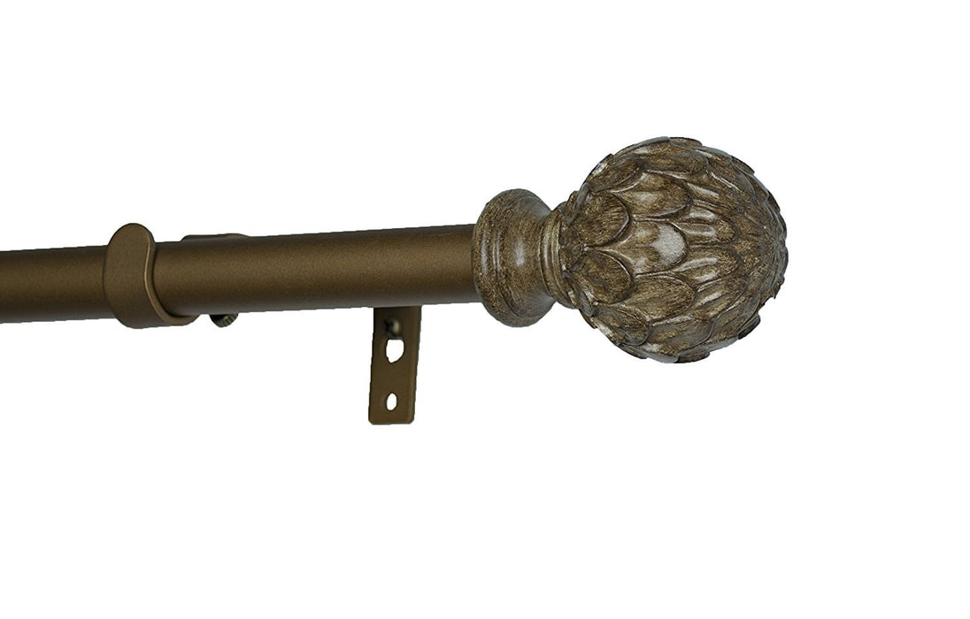 Artichoke Single Window Treatment Rod Set, 3/4-inch Renaissance Gold Rod