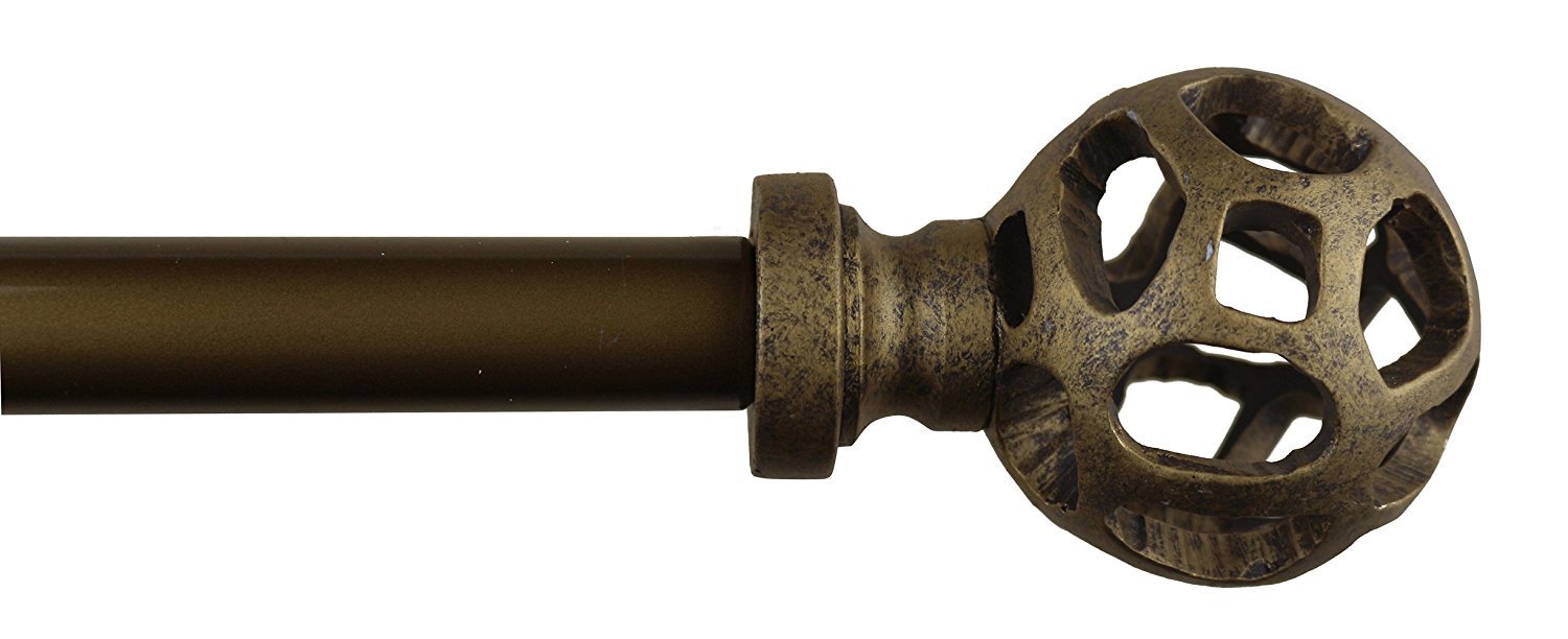 1-inch Diameter Viking Ball Adjustable Single Drapery Curtain Rod