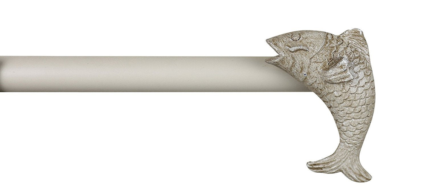 3/4-inch Adjustable Drapery Curtain Rod with Fish Finial