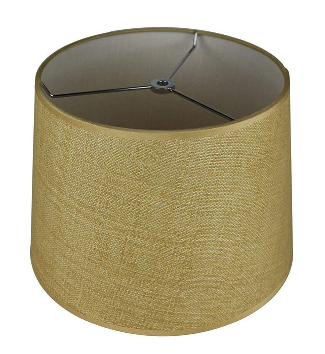 French Drum Lampshade, Woven Grass, 10-inch by 12-inch by 8.5-inch, Spider Washer Fitter