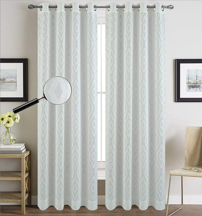 Urbanest Set of 2 Portland Sheer Curtain Drapery Panels with Grommets