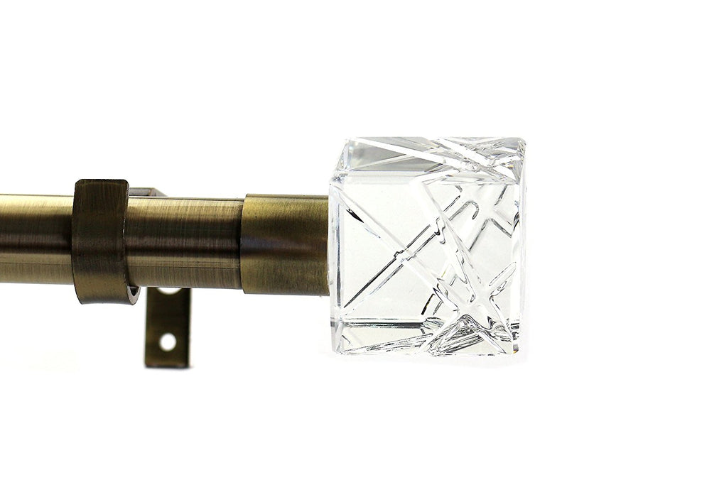 1-inch Diameter Cut Ice Adjustable Single Drapery Curtain Rod