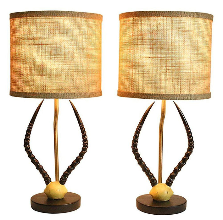 Cody Horn Table Lamps with Shades, Set of 2