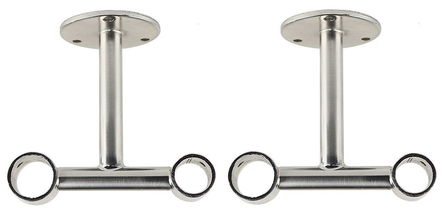 Double Ceiling Bracket for Curtain Rod, Fits 1-inch Front Rod and 5/8-inch Back Rod