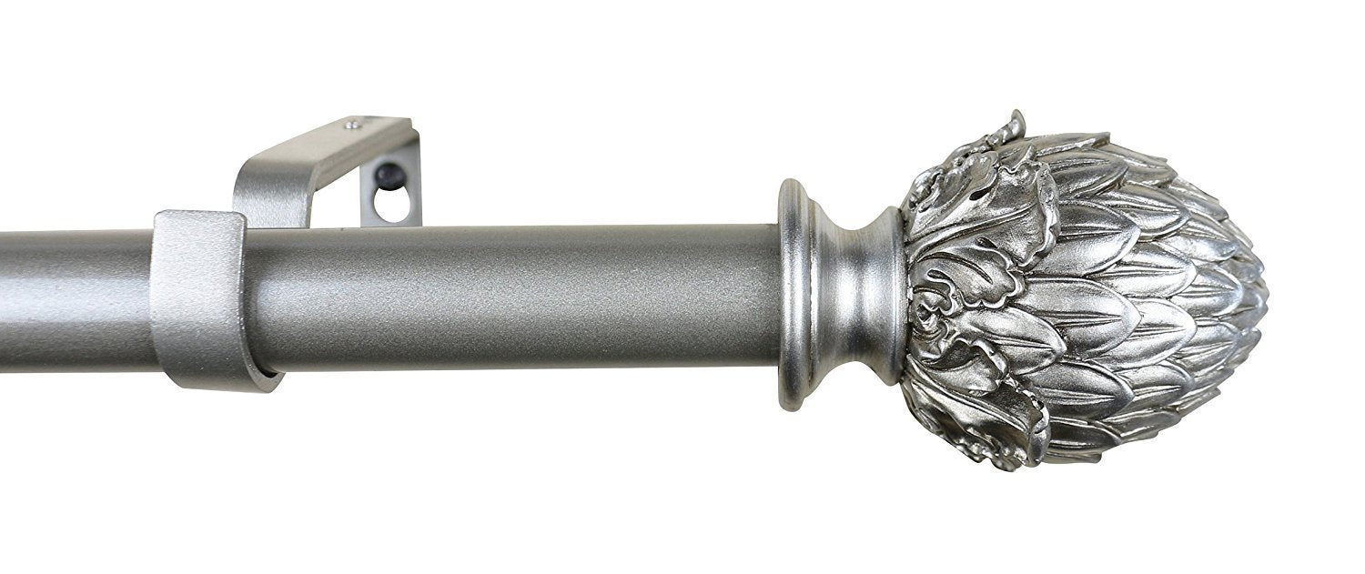 1-inch Diameter Artichoke Adjustable Single Drapery Curtain Rod