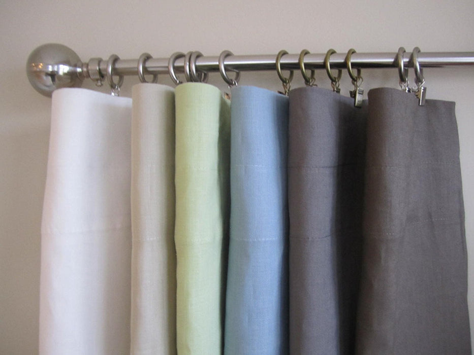 Pair of 2 Drapery Curtain Panels, Unlined, 100% Linen, 7 Colors, 3 Sizes