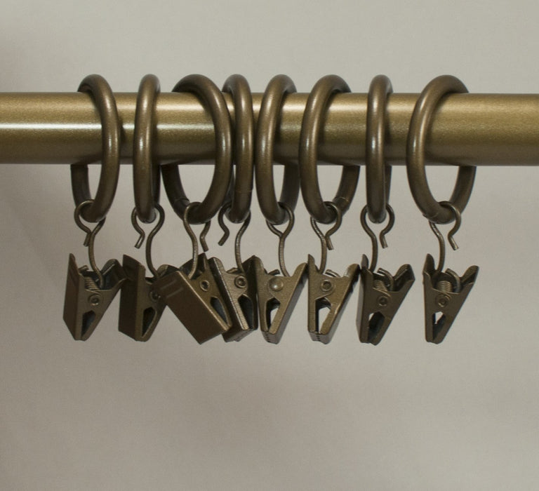 Metal Curtain Clip Rings 2 inch Interior Diameter Set of 14 (Bronze Antiqued)