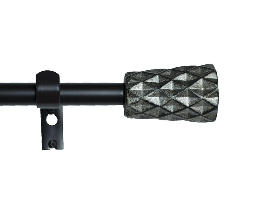 Truss Single Window Treatment Rod Set, 3/4-inch Black Rod