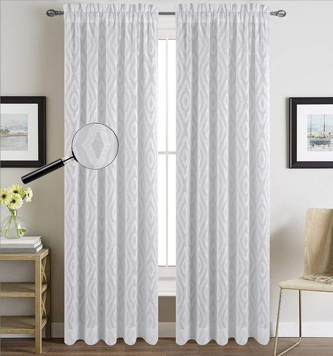 Urbanest Set of 2 Portland Sheer Curtain Drapery Panels