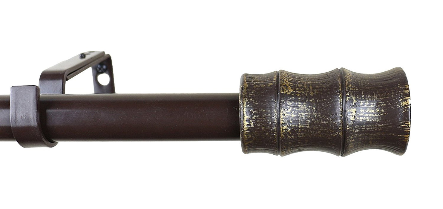 1-inch Diameter Bamboo Adjustable Single Drapery Curtain Rod