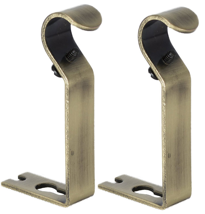 1/2-inch and 5/8-inch Non-Adjustable Curtain Drapery Rod Brackets - 7 Finishes