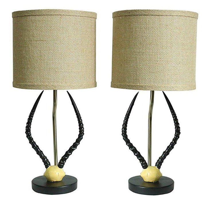 Cody Horn Table Lamps with Shades, Set of 2