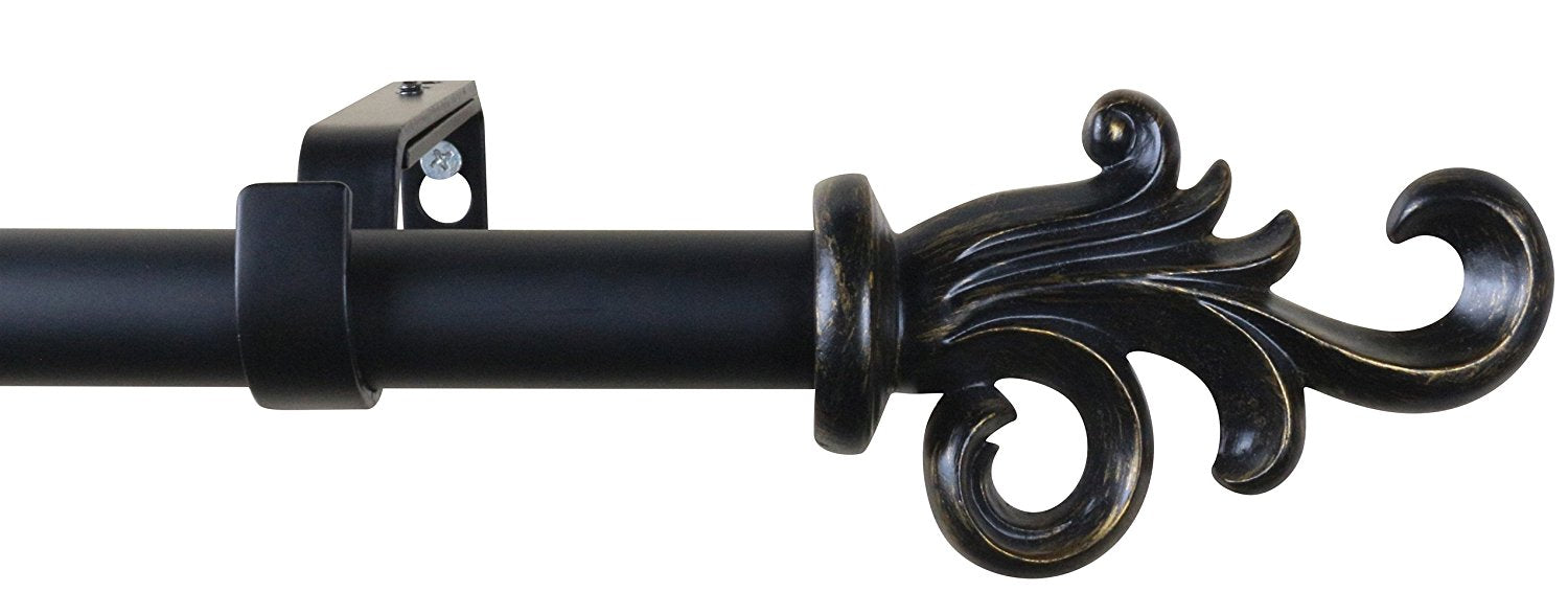 1-inch Diameter Coda Adjustable Single Drapery Curtain Rod