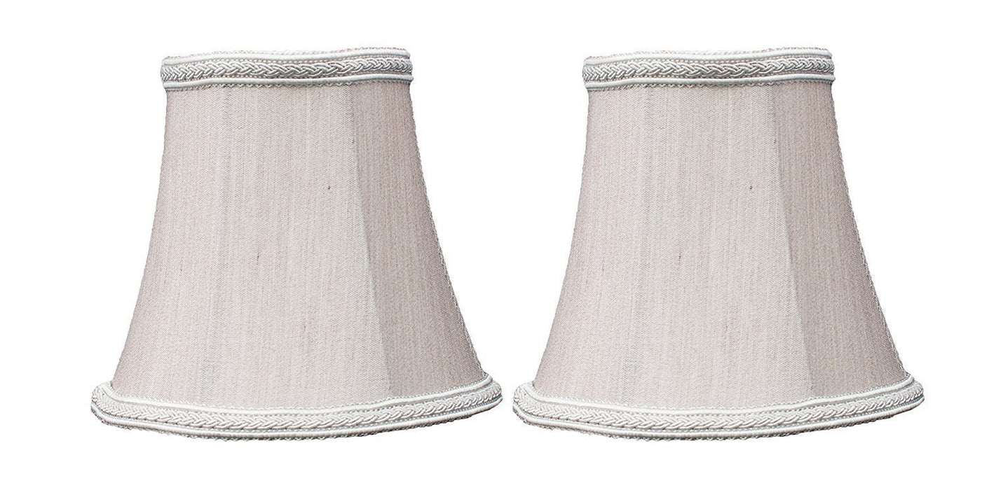 Silk Bell 5-inch Chandelier Lamp Shade with Braided Trim - 7 Colors