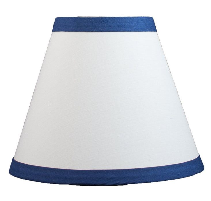 White Cotton 6-inch Chandelier Lamp Shade with Colored Trim - 6 Colors