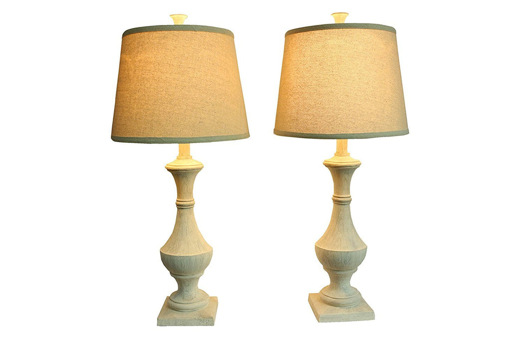 Set of 2 Marion Table Lamps, Weathered White