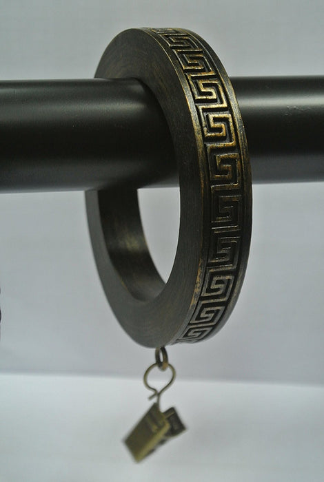 Set of 4 Large Greek Key Designer Curtain Rings