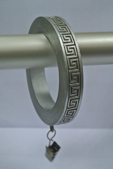 Set of 4 Large Greek Key Designer Curtain Rings