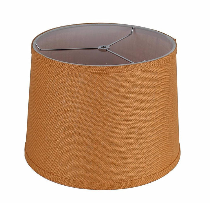 Natural Burlap Drum Lamp Shade - 13x16x11 Inch, Spider Fitter, Includes Harp & Finial, Tan Lining